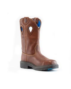 Steel Blue Men's Blue Heeler Western Style Safety Boots w/ Steel Toe Cap - Wide Fit 813945W-OAK-GR