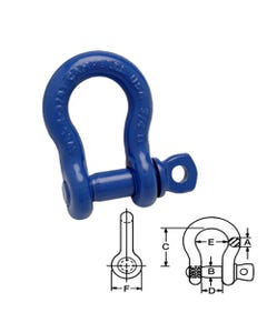 Campbell 5/16" Anchor Shackle 3/4 Ton Screw Pin Forged Steel Painted 5410505