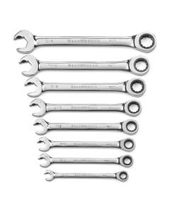 Gearwrench 8 Piece 72-Tooth Open End SAE Ratcheting Combination Wrench Set 85599