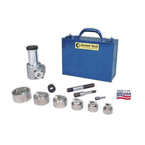 1/2 to 2-161SS CURRENT TOOLS Heavy Duty Piece Maker Hydraulic Knockout Set for Stainless Steel