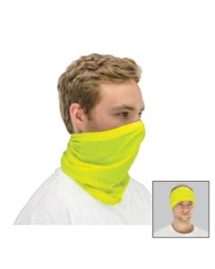 Pyramex Safety Multipurpose Gaiter Bandana Dust Mask Cooling Band - High Viz Lime (One Size) MPB10