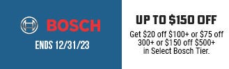 Up to $150 off Select Bosch